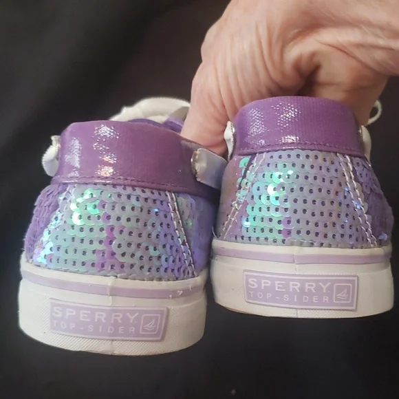 Sperry top-Sider purples sequins dress sneakers size 9 awesome condition - Picture 3 of 6